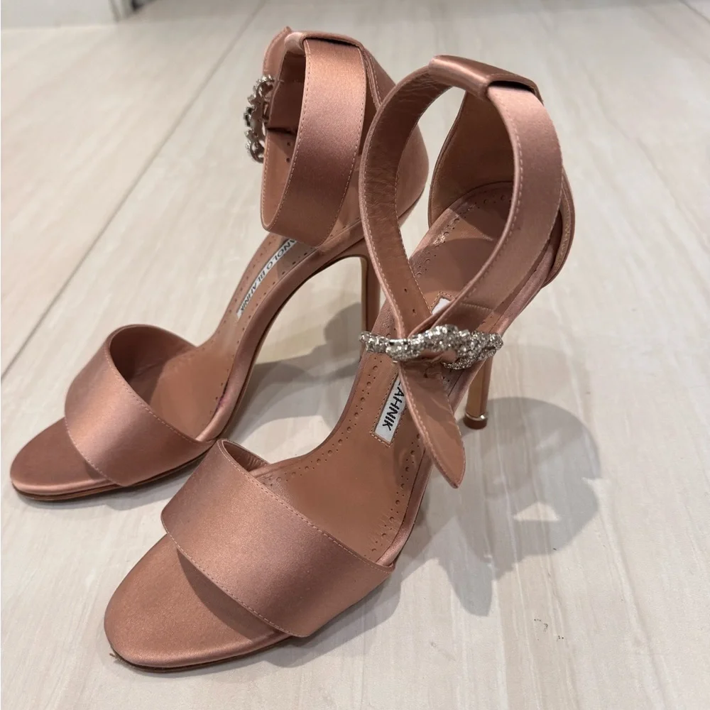 Manolo Blahnik Satin Sanghal Sandals - Picture 2 of 5